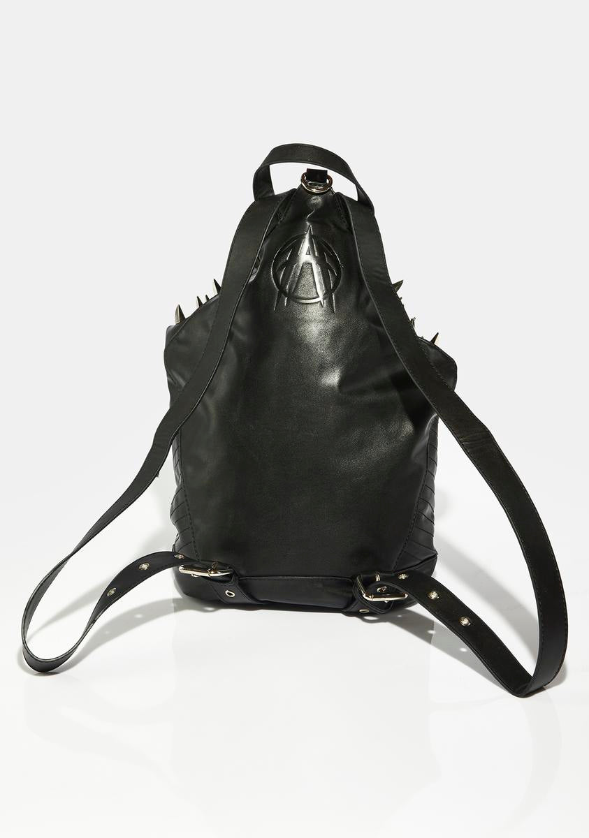 buy leather flame backpack Fan All Flames Spiked Backpack
