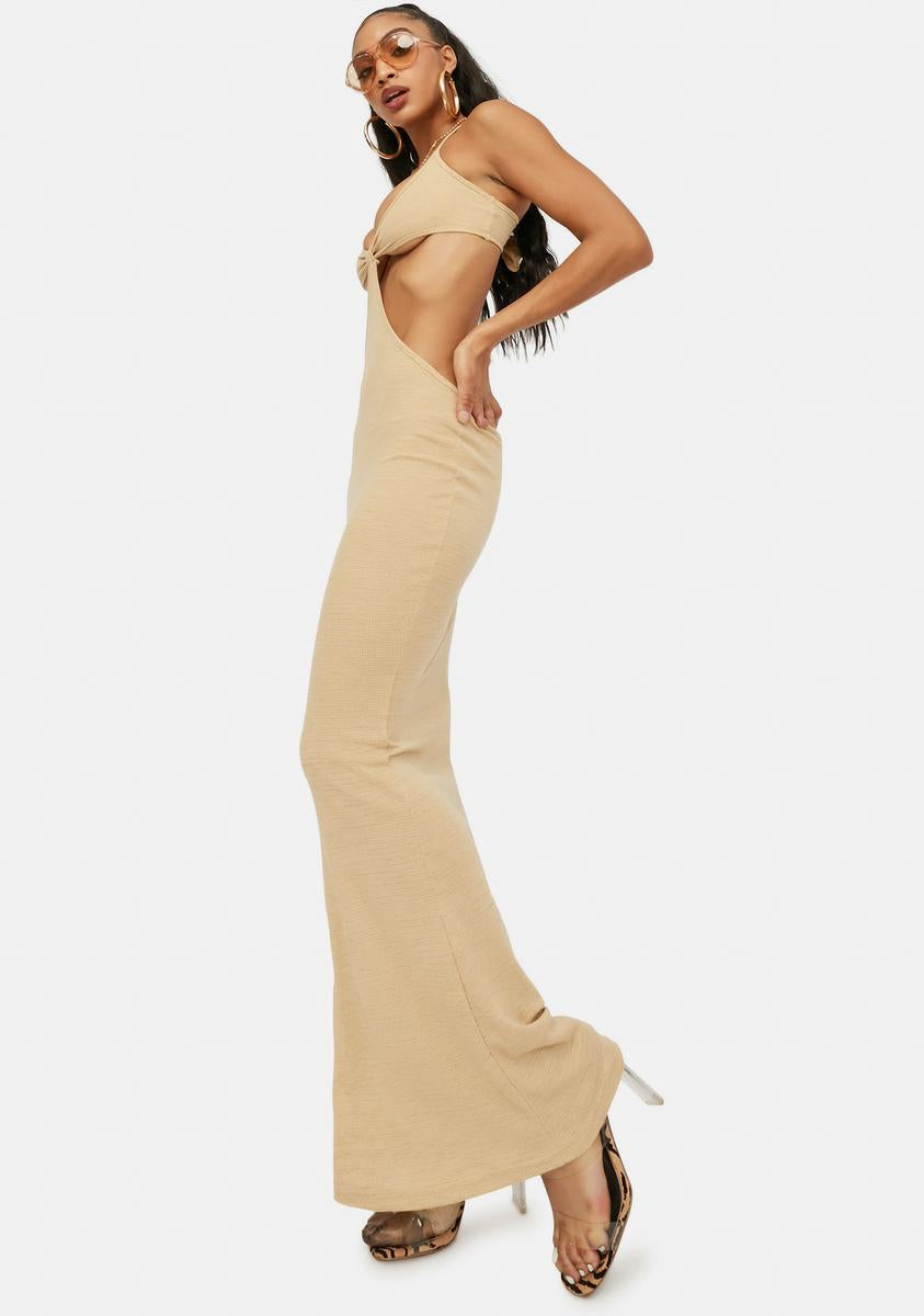 Cut Out Bodycon Maxi Dress - Nude Dolls Kill Cut Out Bodycon Maxi Dress - Nude Dolls Kill