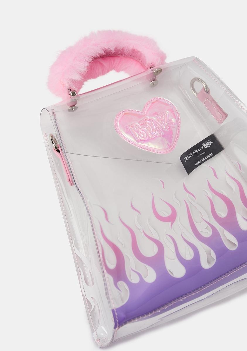 Dolls Kill X Bratz Satin Repeat Print Shoulder Bag - Pink
