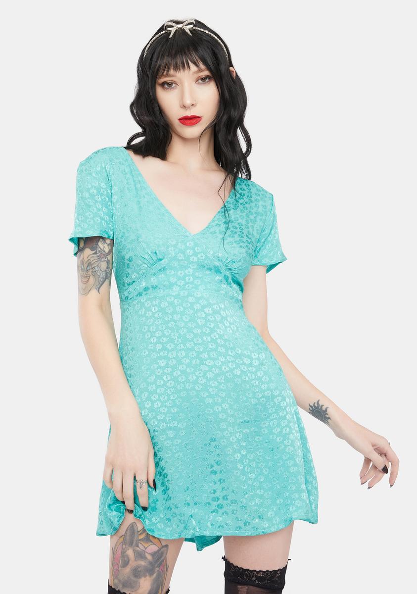 Motel Turquoise Floral Elara Mini Dress – Dolls Kill