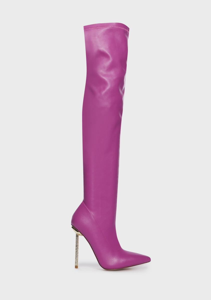 Charmed Pink Thigh High Boots AZALEA WANG,New Products : American Fashion Style Bags On Sale