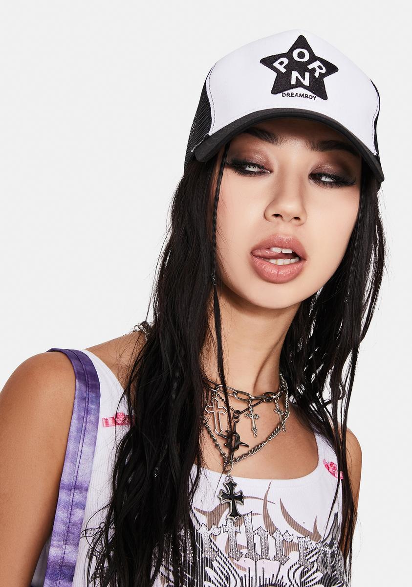White Porn Star Trucker Hat – Dolls Kill