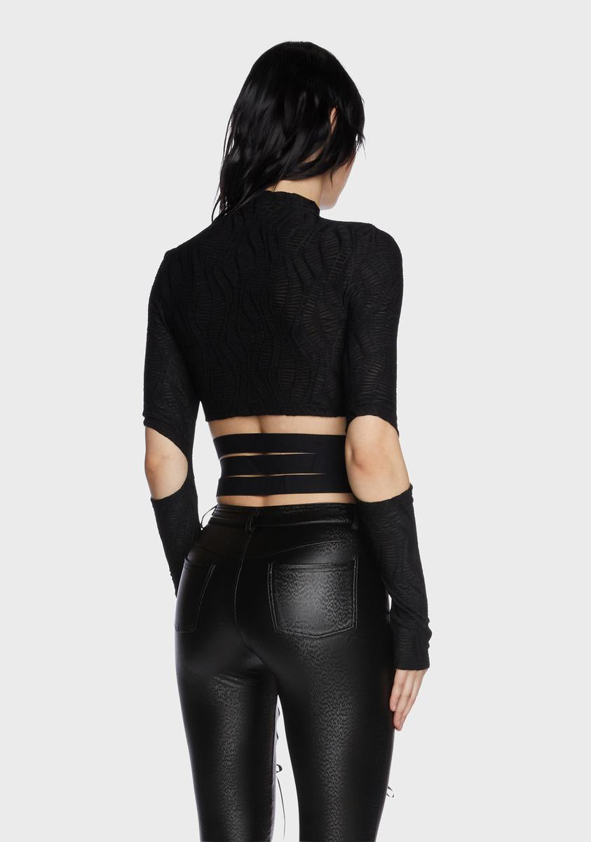 ★DAZE DAYZ★BOLD STRIPE CROP RASH TOP★Black★韓国★大人気 BOLD STRIPE CROP RASH TOP_DAZE DAYZ - 코오롱몰
