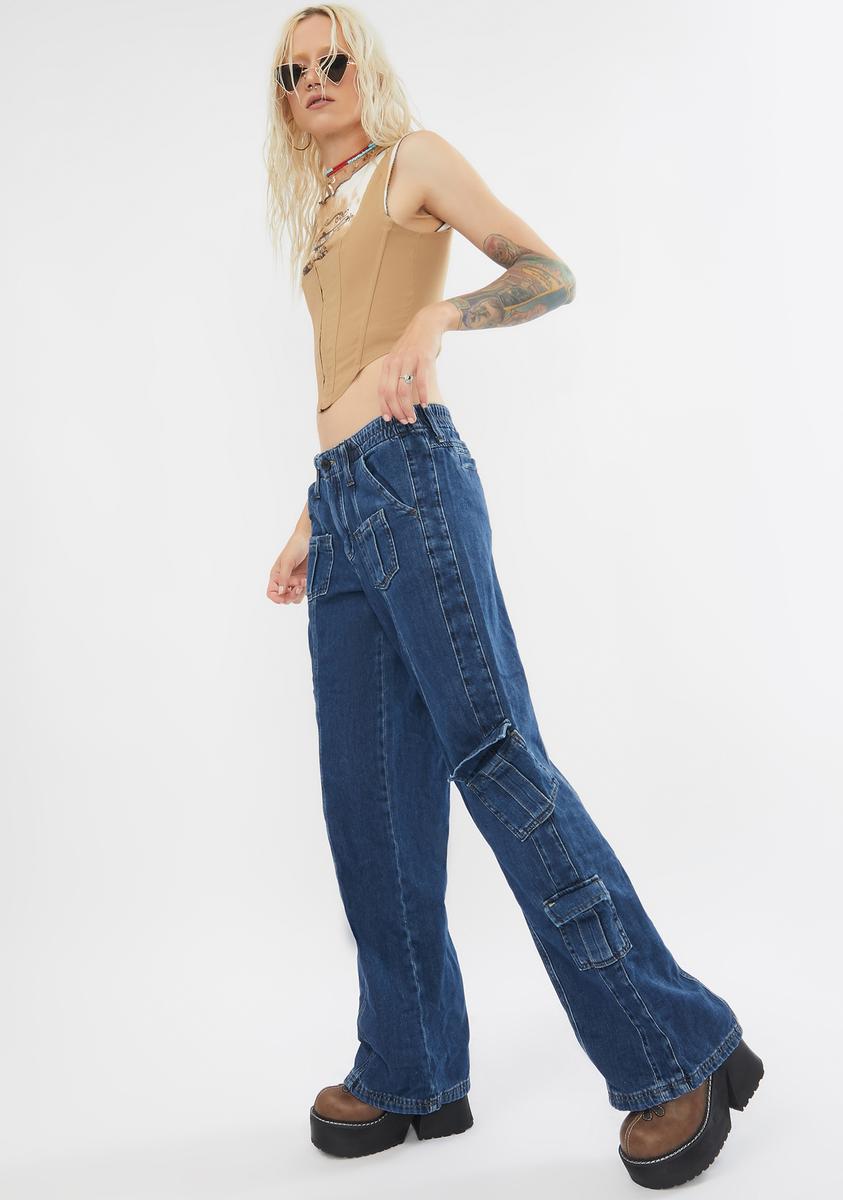 BDG 90's Blue Low Rise Cargo Jeans – Dolls Kill