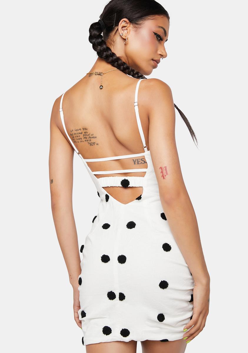 For Love & Lemons Linen Polka Dot Mini Dress