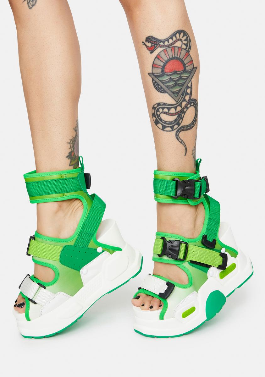 Anthony Wang Green Mulberry Platform Sandals Dolls Kill