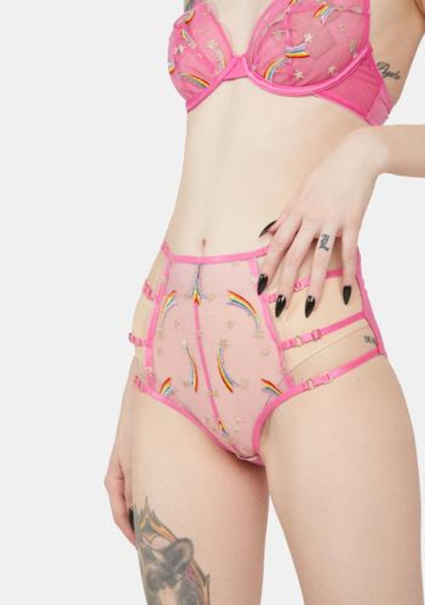 Coccinelle Rainbow Shooting Star Pride Embroidery High-Waisted Brief Playful Promises,Specials : American Fashion Style Bags On Sale