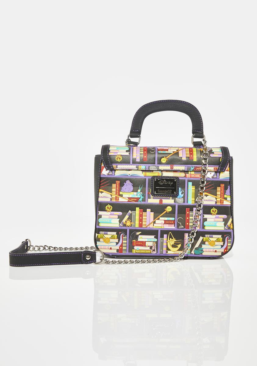 Loungefly Vegan Leather Disney Villains Books Crossbody Bag Dolls Kill