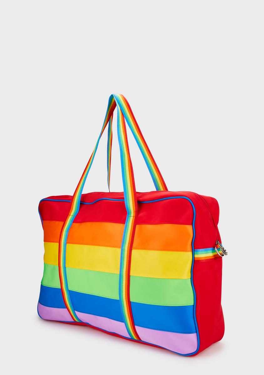 Rainbow Colors Duffle Bag Weekender Bag Colorful Travel 