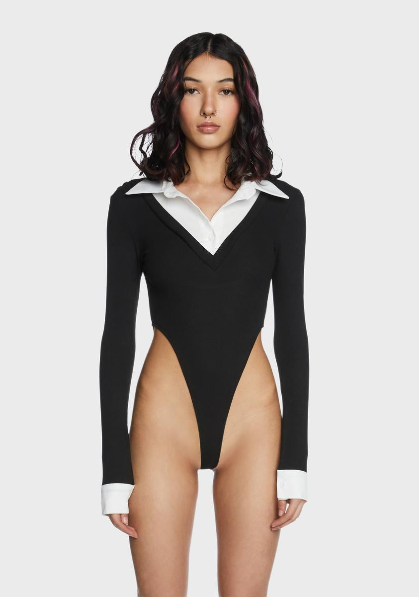 Top Office Cut Out Bodysuit,New Products : American Fashion Style Bags On Sale