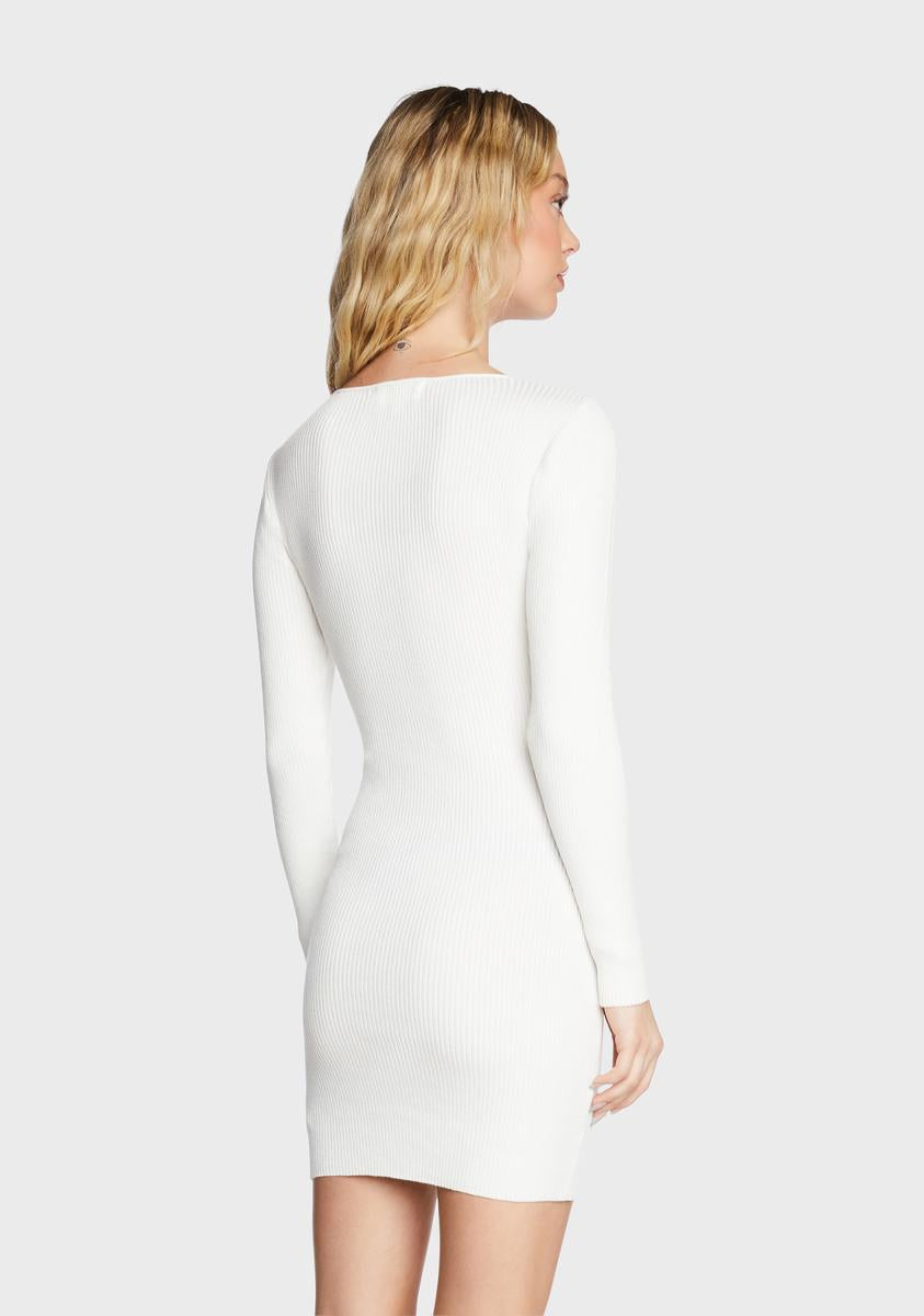 Knit Ribbed Cut Out Bodycon Mini Dress