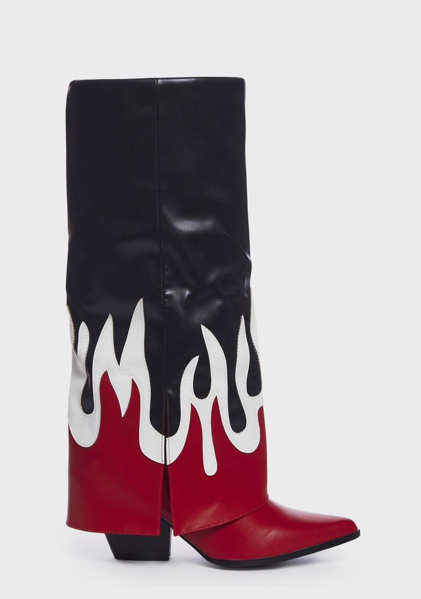 Fired Up Heeled Boots,New Products : American Fashion Style Bags On Sale