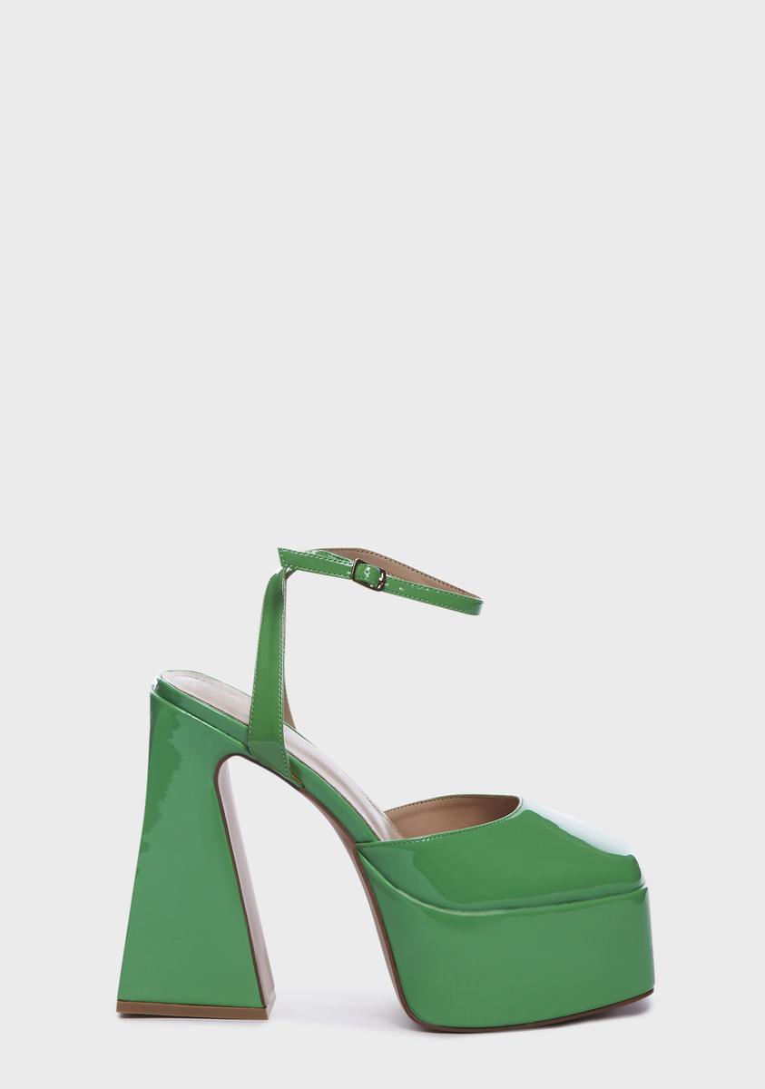 block heels green