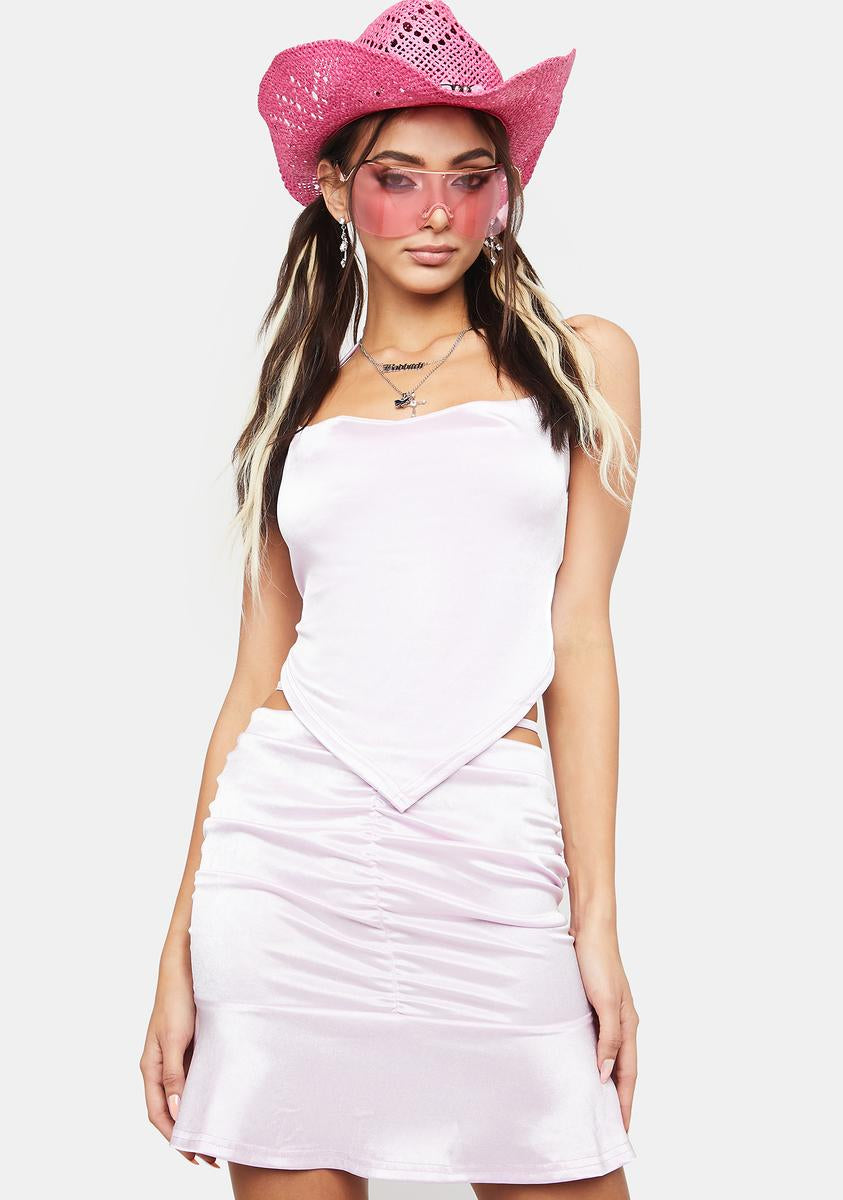 Satin Ruched Skirt - alternate