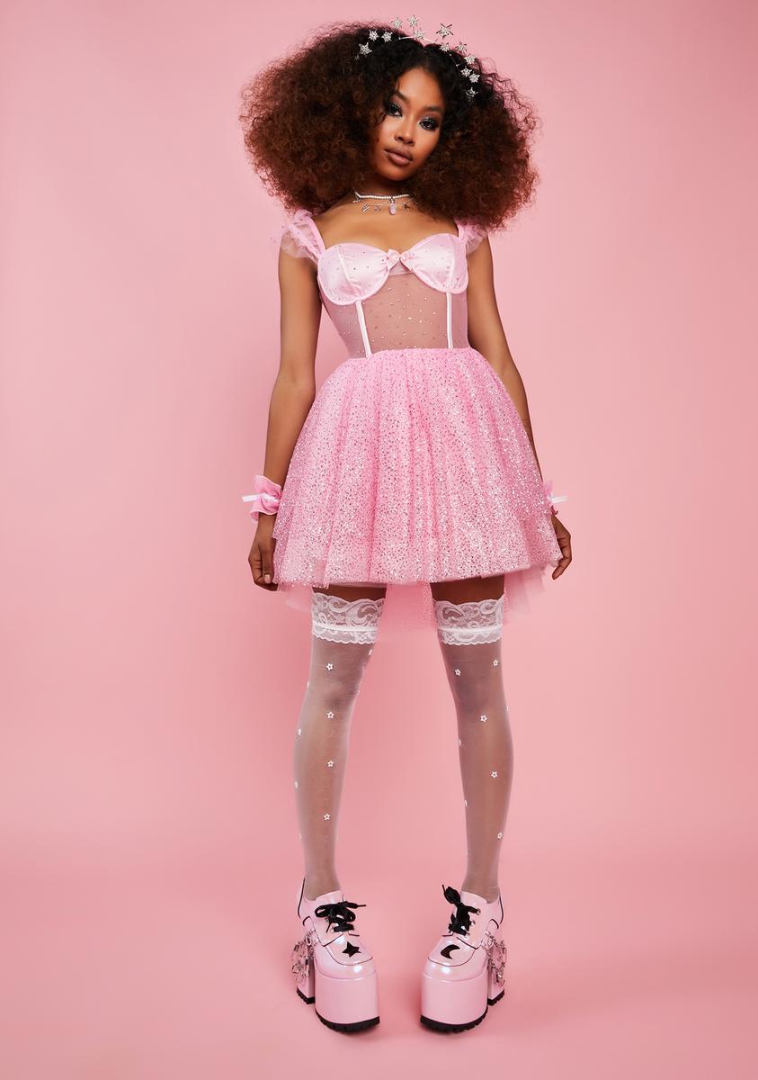 mini doll dress Sugar Thrillz Mesh Corset Sequin Tag: glitter Glamland Fashion Show - 96 cm Bust) Embrace Size:52R G / 36R US