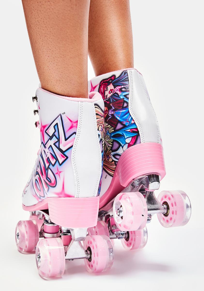 Dolls Kill x Bratz Airbrushed Graphic Quad Roller Skates Pink Multi