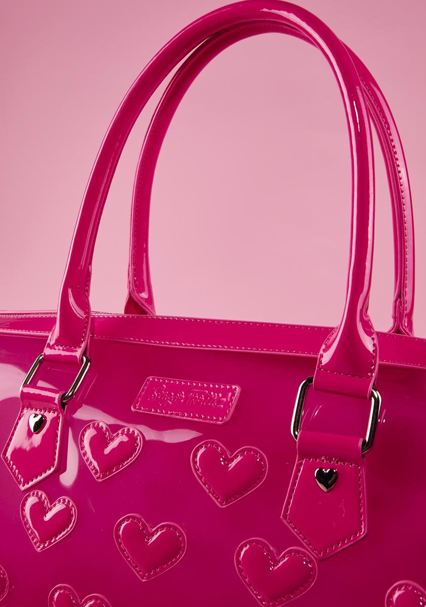 Sugar Thrillz Heart Printed Double Top Handle Crossbody