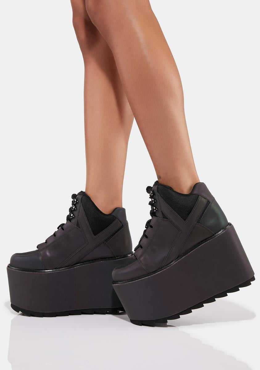 YRU Reflective Platform Sneakers – Dolls Kill