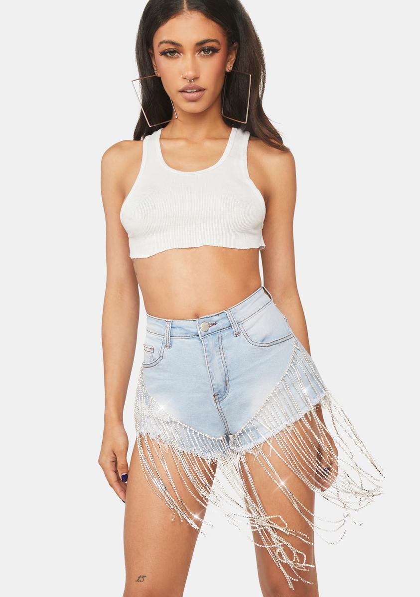 Gone Country Rhinestone Fringe Shorts