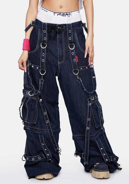 Tripp NYC Denim Wide Leg Bondage Pants