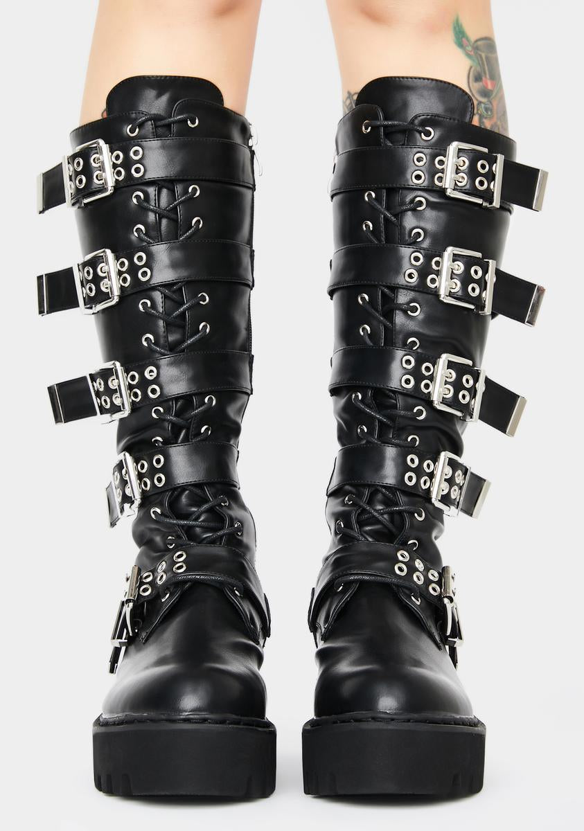 lamoda lockdown knee high boots
