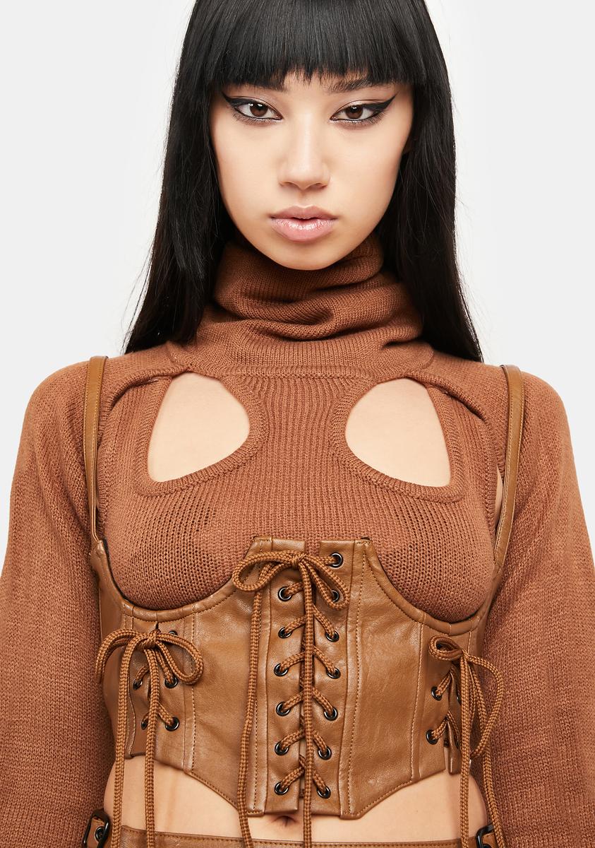 Atmosphere Lace-Up Vegan Leather Underbust Corset DARKER WAVS,All Products : American Fashion Style Bags On Sale Atmosphere Lace-Up Vegan Leather Underbust Corset DARKER WAVS,All Products : American Fashion Style Bags On Sale