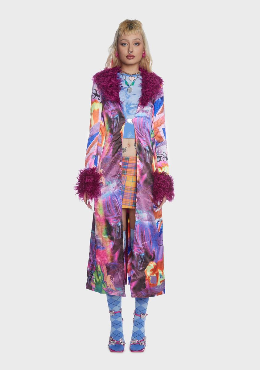 Pleasure Print Satin Marla Maxi Jacket Elsie & Fred,New Products : American Fashion Style Bags On Sale