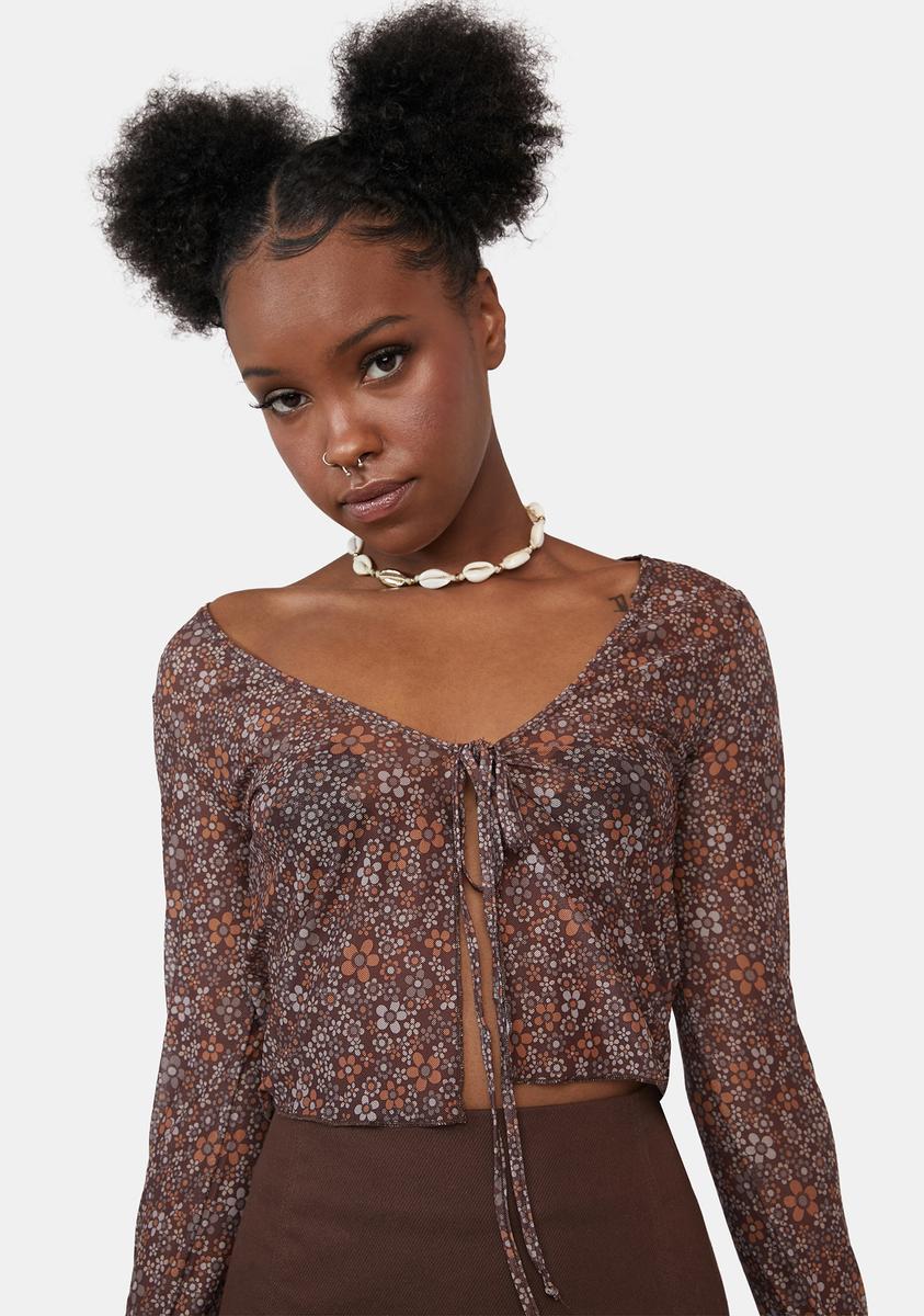 Flower Garden Brown Henry Cardi Dolls Kill,Specials : American Fashion Style Bags On Sale