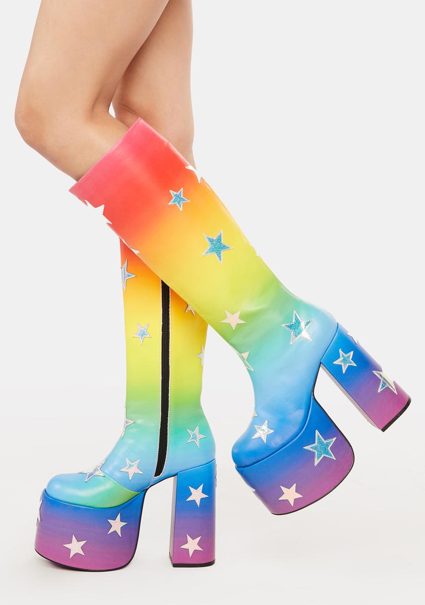 Dolls kill rainbow best sale shoes