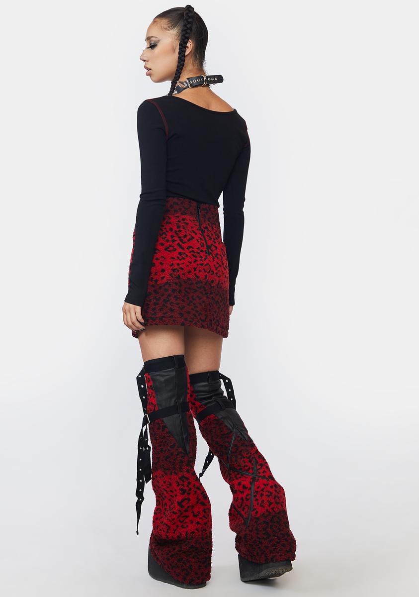 Punk Rave cheetah Print Thigh High Leg Warmer Dolls Kill