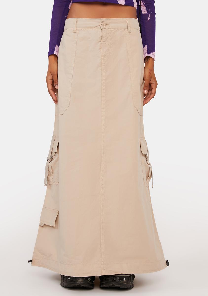 Aria Beige Cargo Maxi Skirt Minga,All Products : American Fashion Style Bags On Sale