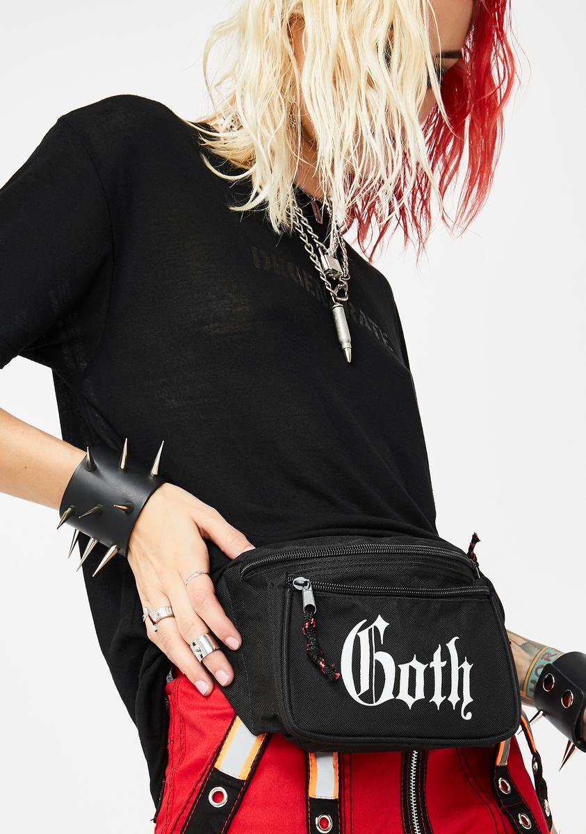  BEMYLV Punk Belt Bag Gothic Fanny Packs for Women Travel Black  Leather Waist Purse Girls Party Cosplay