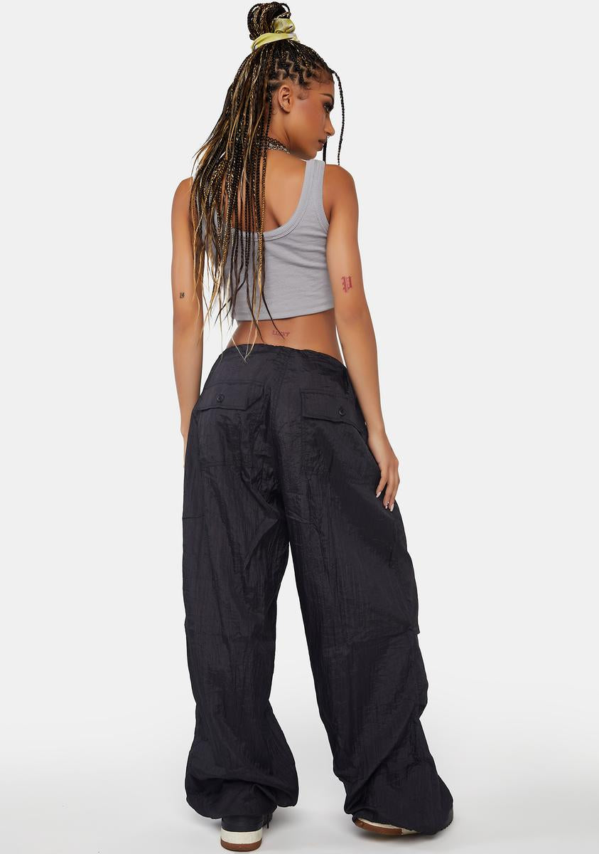Motel Parachute Cargo Pants - Black – Dolls Kill