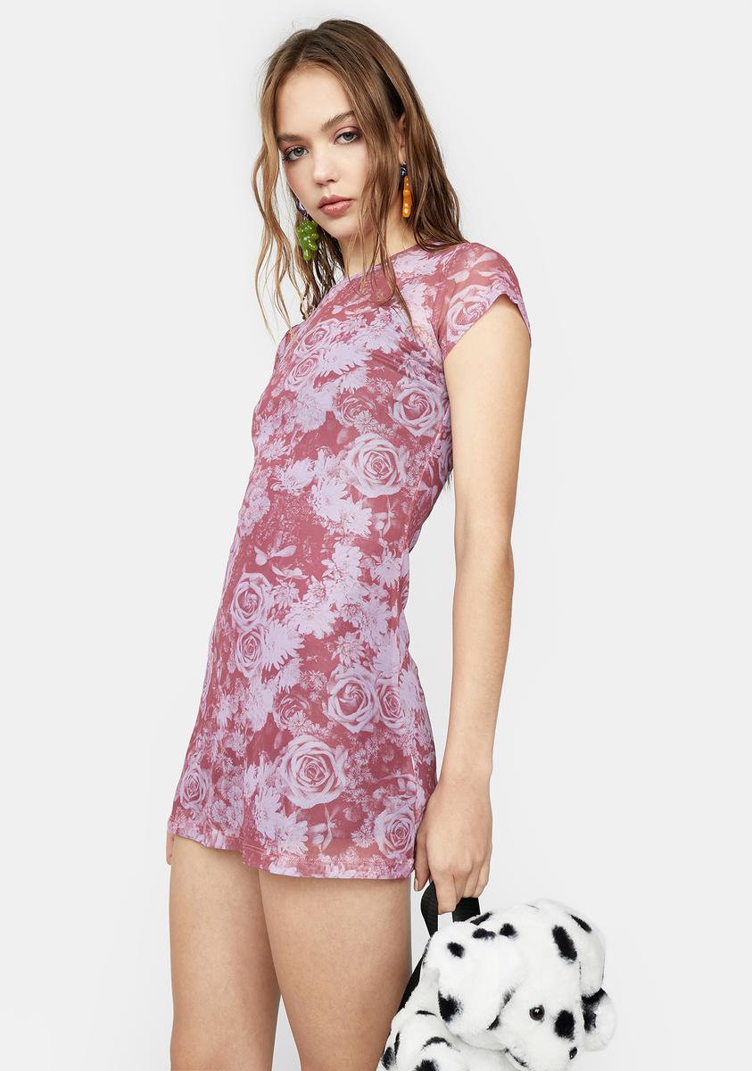missguided floral mesh dress Delia's Floral Mesh Printed Dress With Slip