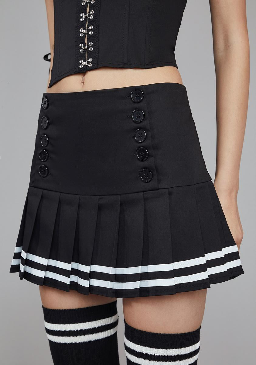 muguet] ribbon pleats mini skirt-