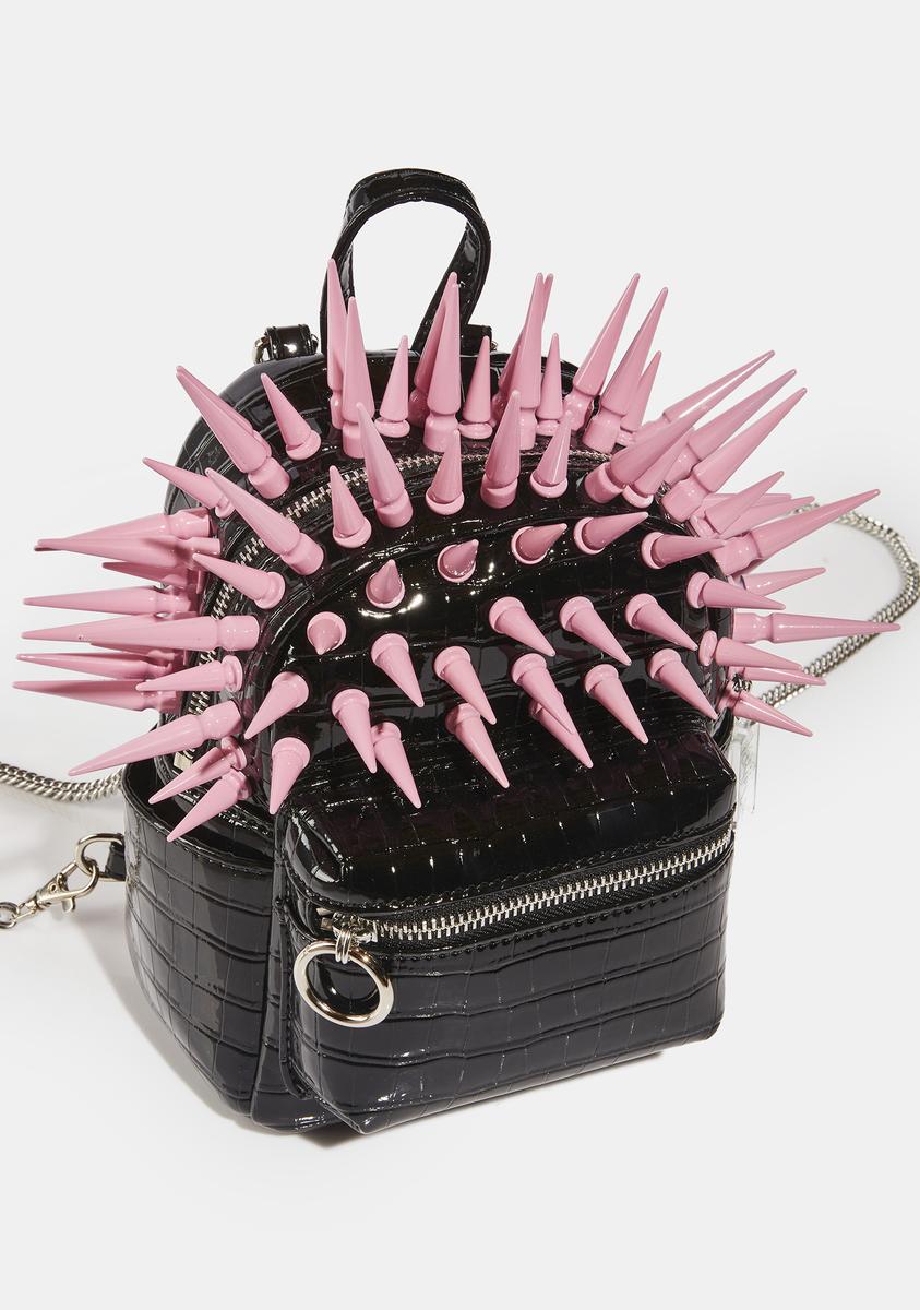 Dolls Kill x Nastygem Spiked Mini Backpack - Pink/Black