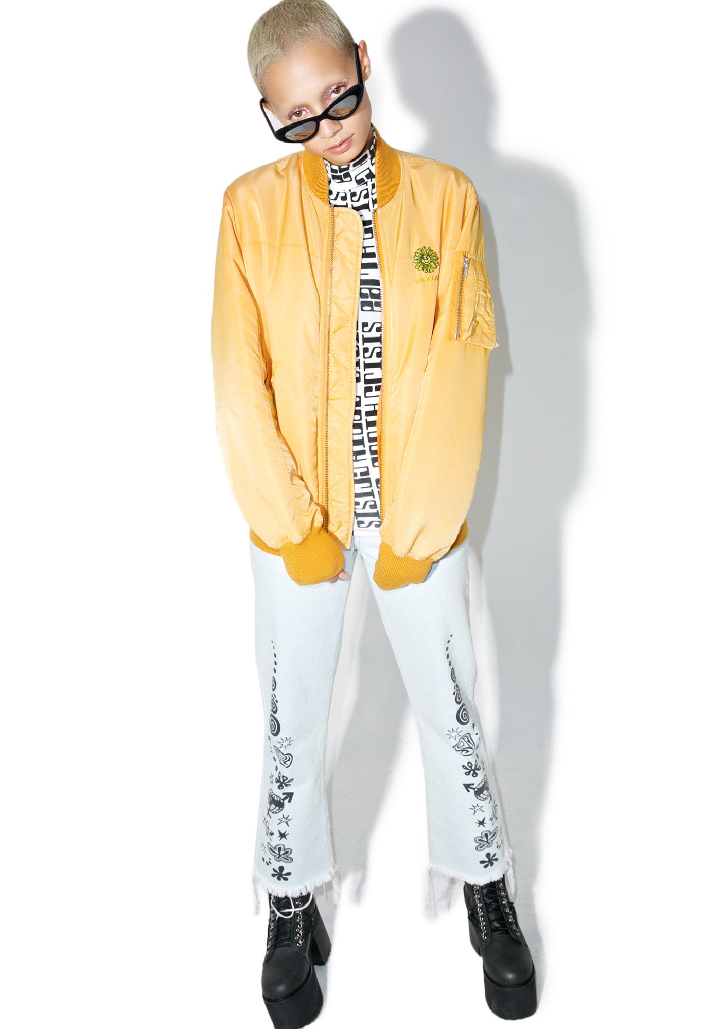Reversible Acid Wash Bomber Jacket – Dolls Kill