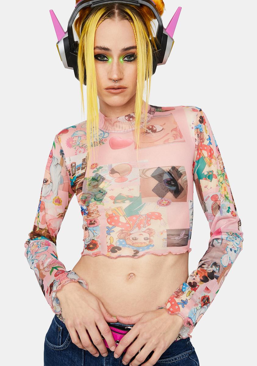Manga Print Mesh Top NGOrder,Specials : American Fashion Style Bags On Sale Manga Print Mesh Top NGOrder,Specials : American Fashion Style Bags On Sale
