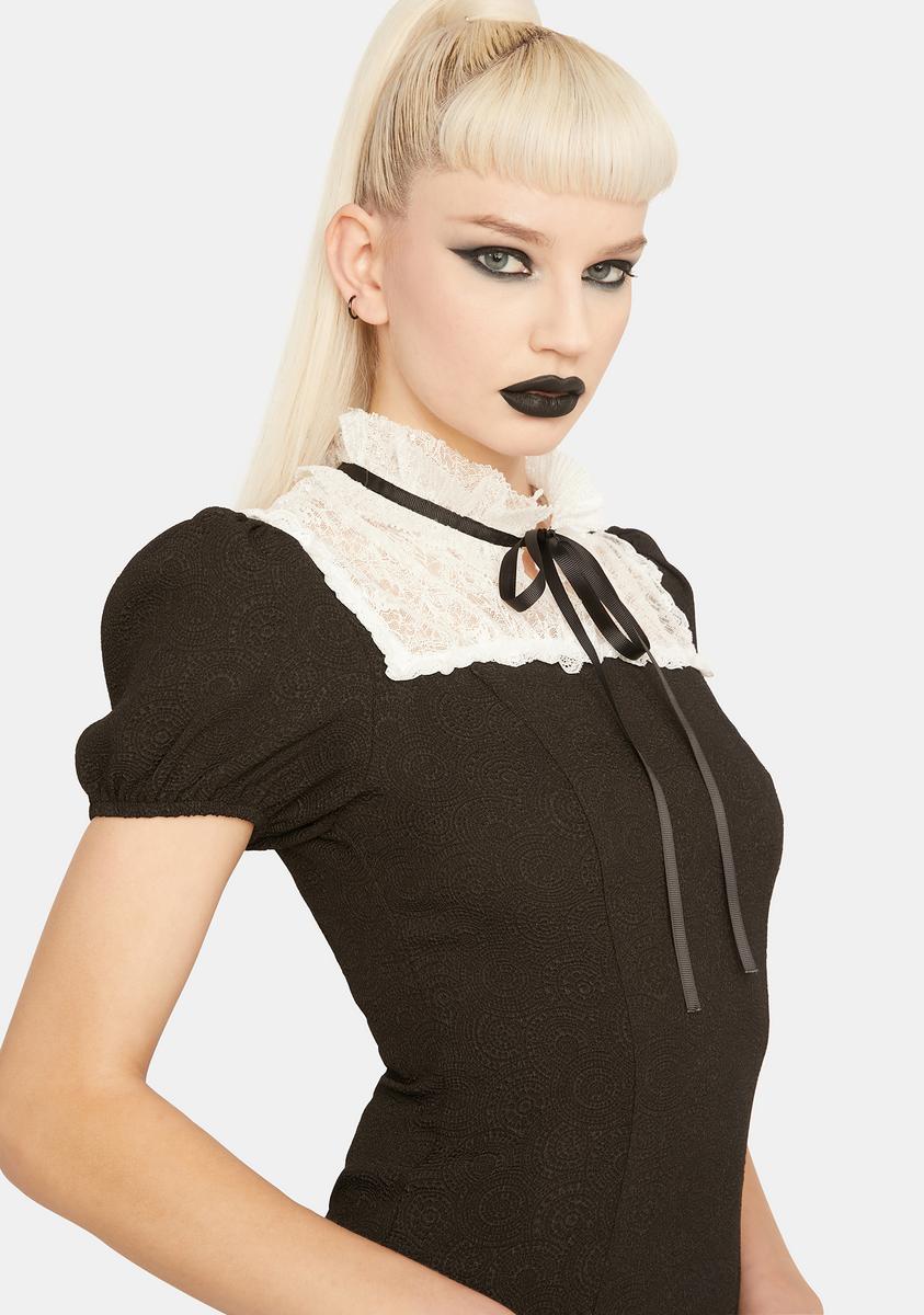 Red Night Gothic Collar Mini Dress - Black – Dolls Kill