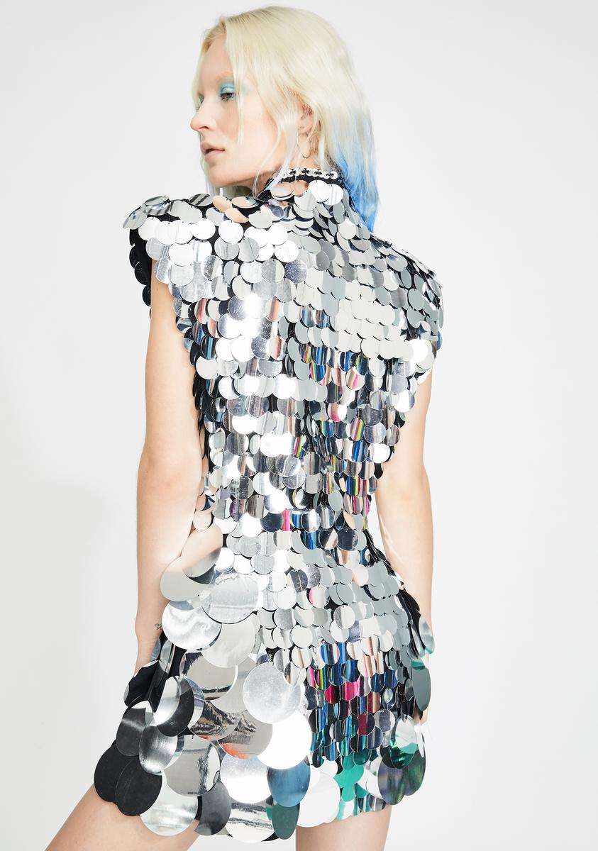 strapless open back dress HEYAMI Disco Disuko Sequin Dress – Dolls Kill