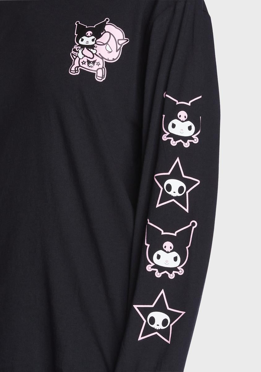 Tokidoki Kuromi Long Sleeve Graphic Top - Black – Dolls Kill