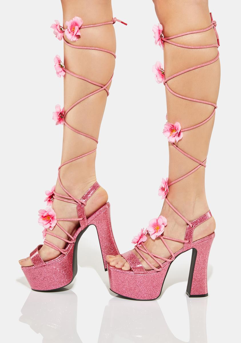 Hibiscus Pixie Queen Lace-Up Heels