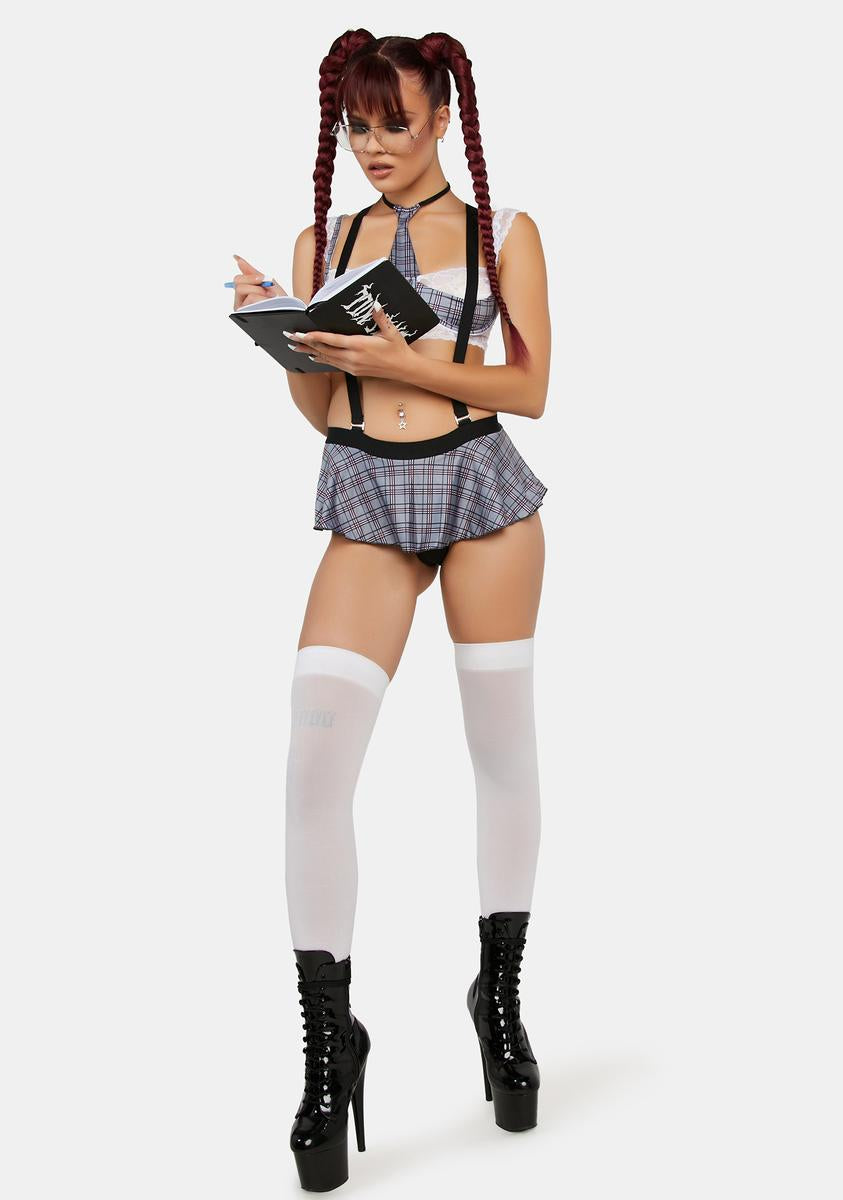 Sexy School Girl Lingerie Set - Plaid  Dolls Kill