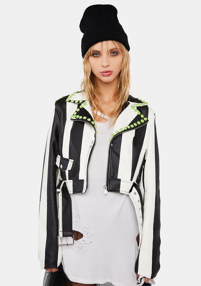 Scare Alike Moto Jacket Dolls Kill X Beetlejuice,New Products : American Fashion Style Bags On Sale