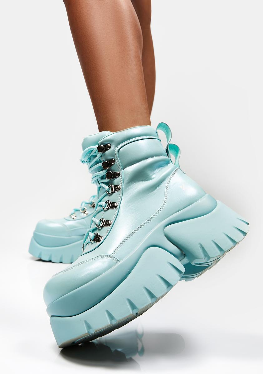 Googy Boot Koi Footwear Baby Blue Gooey Platform Boots – Dolls Kill