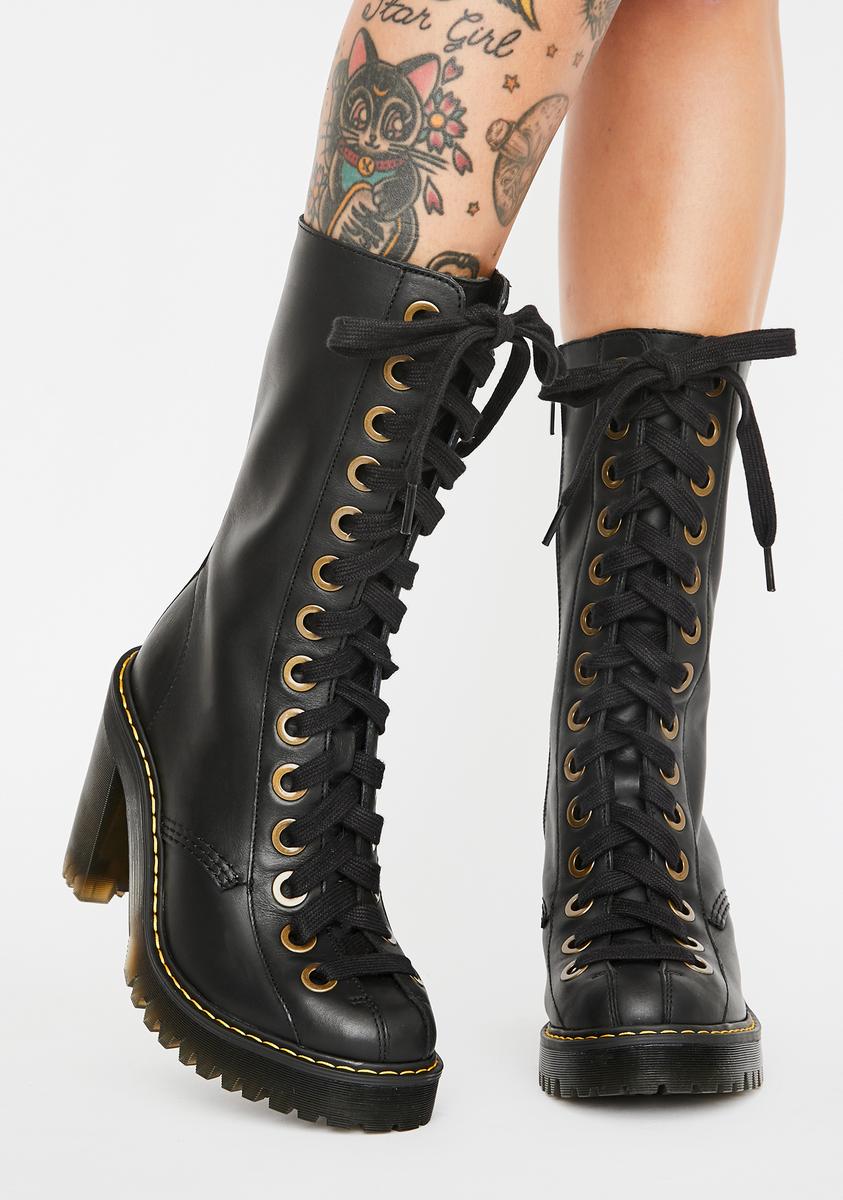 Martens Carey Heeled Boots – Dolls Kill - Main Image