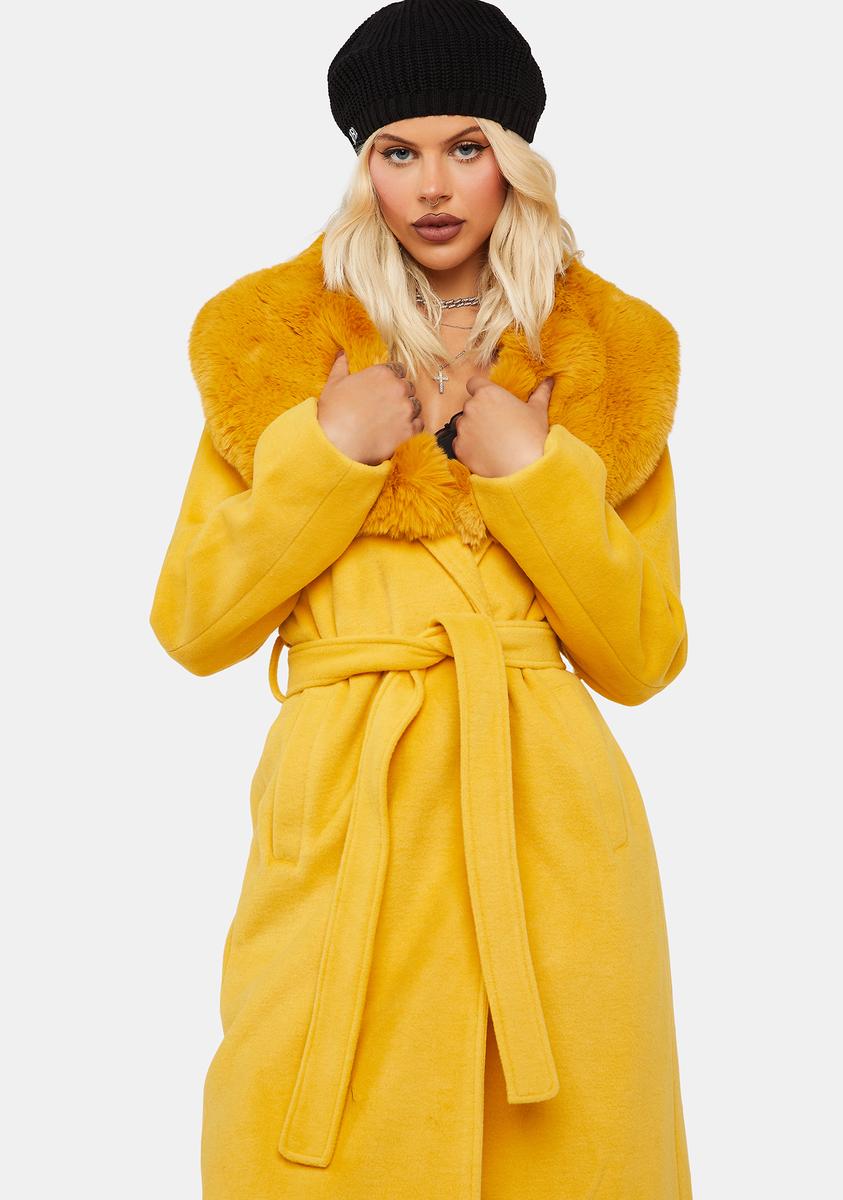 Princess Yellow Trench Coat AZALEA WANG,New Products : American Fashion Style Bags On Sale