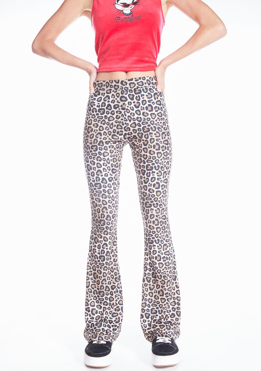 Delia's Leopard Print Spandex Flare Pants – Dolls Kill