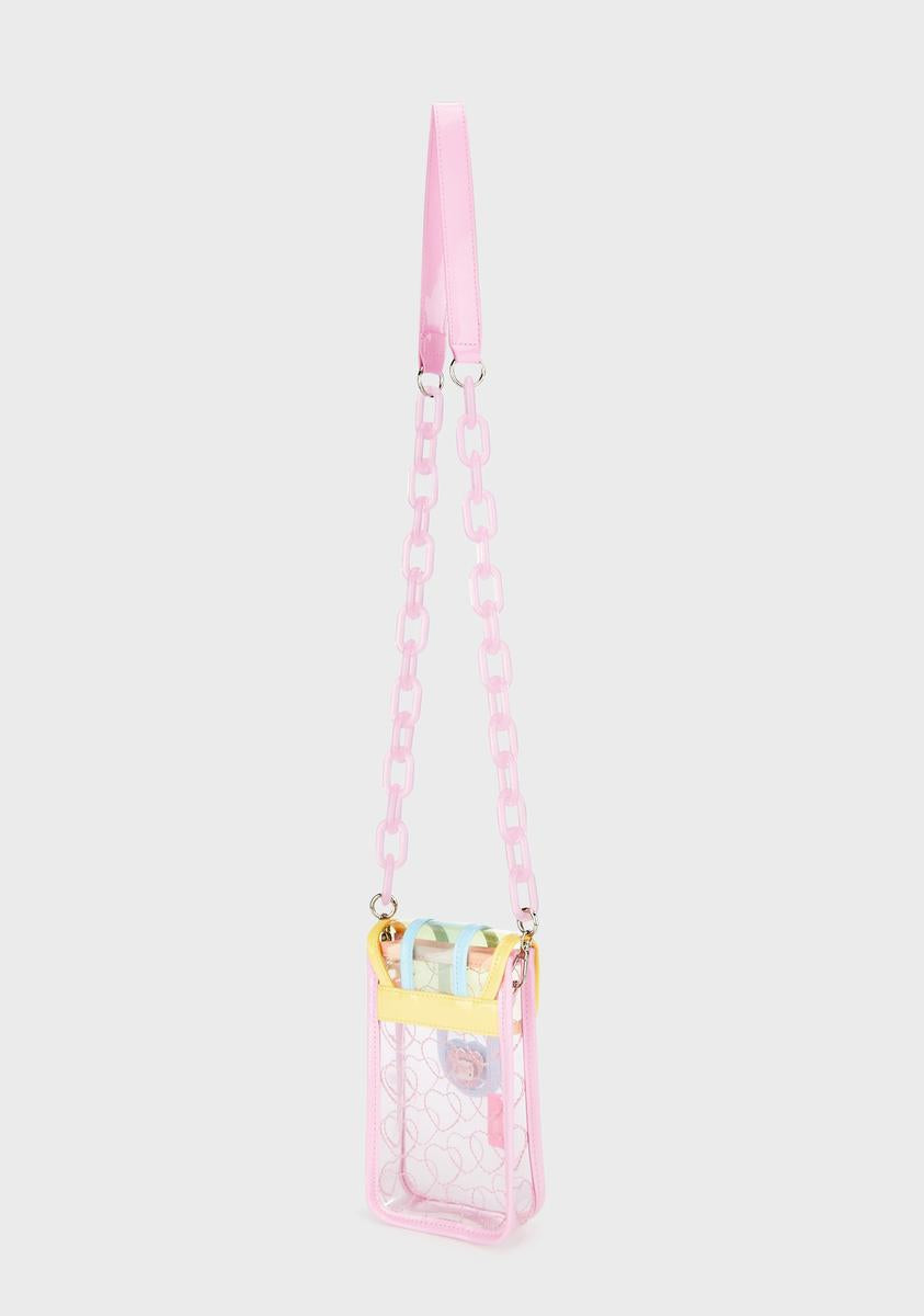 Sugar Thrillz Pastel Clear Vinyl Crossbody Bag Multi Dolls Kill