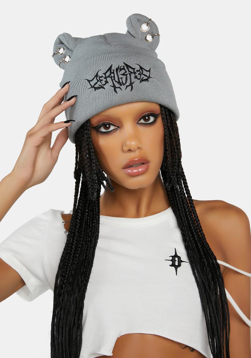 Compression Pierced Ears Tattoo Beanie,New Products : American Fashion Style Bags On Sale